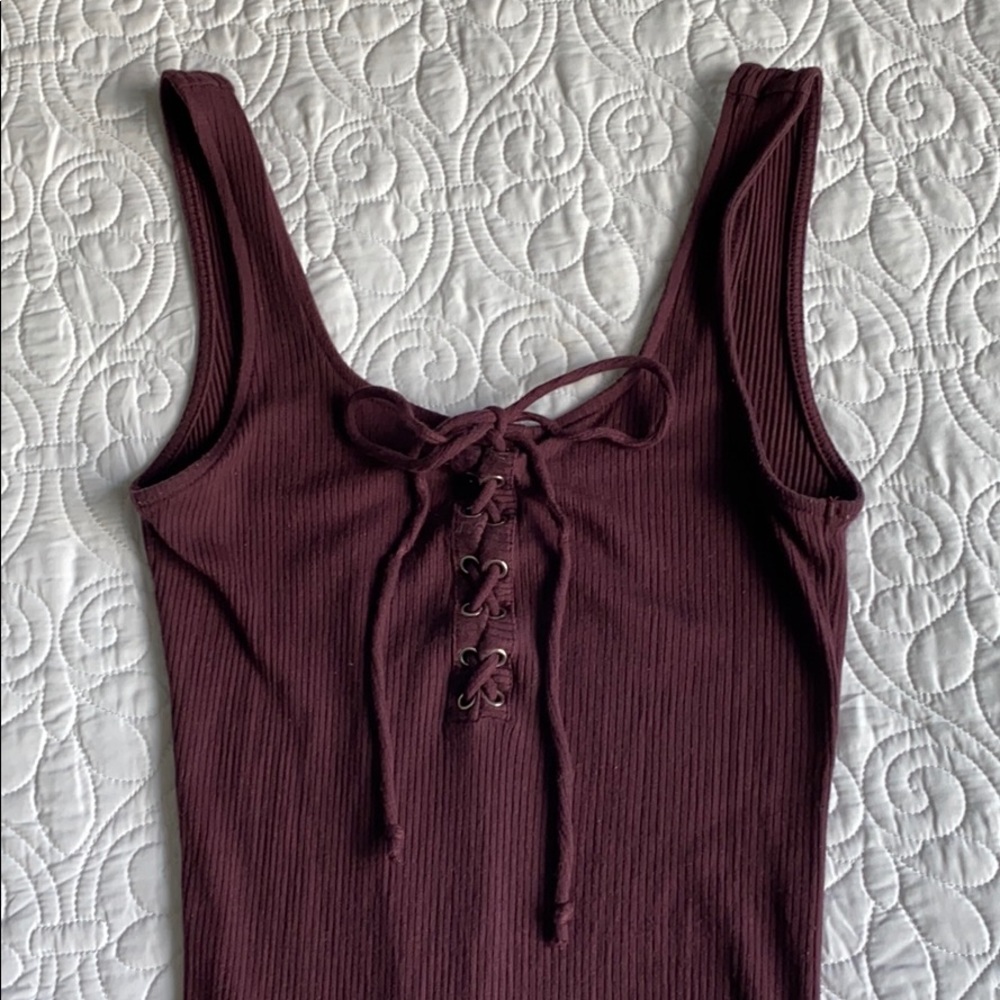 American Eagle Maroon Bodysuit
